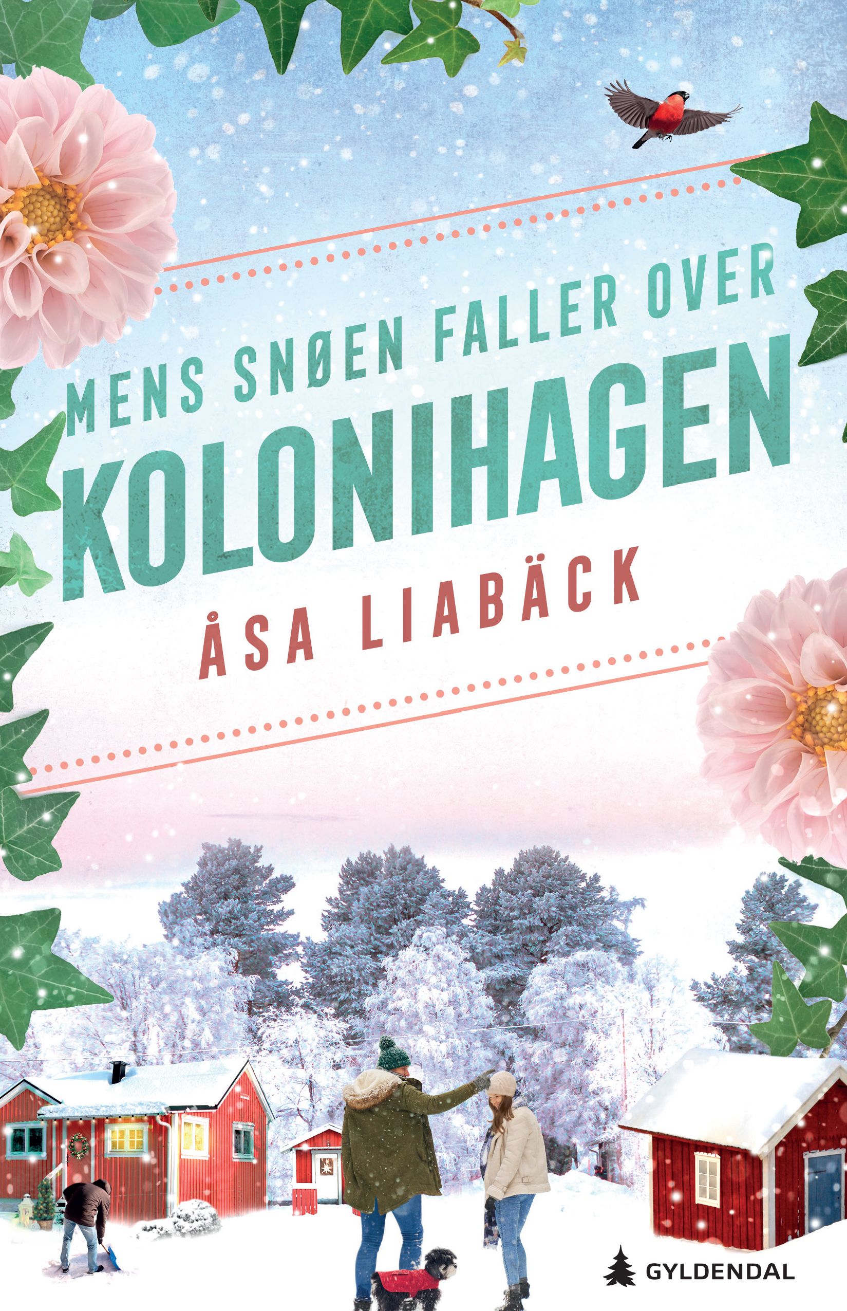 "Mens snøen faller over kolonihagen" av Åsa Liabäck