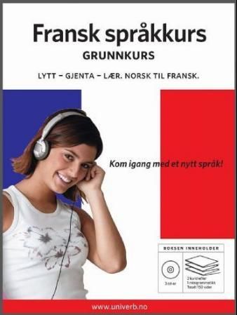 "Fransk språkkurs - grunnkurs : lytt, gjenta, lær : norsk til fransk" 