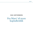 "Fra Marx til nyere kapitalkritikk" av Dag Østerberg