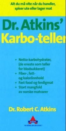 "Dr. Atkins' karbo-teller - alt du må vite når du handler, spiser ute eller lager mat : netto-karbohydrater, (de eneste som teller for blodsukkeret), fiber- fett- og kaloriinnhold, fastfood og ferdigmat, stort mangfold av norske varer" av Robert C. Atkins