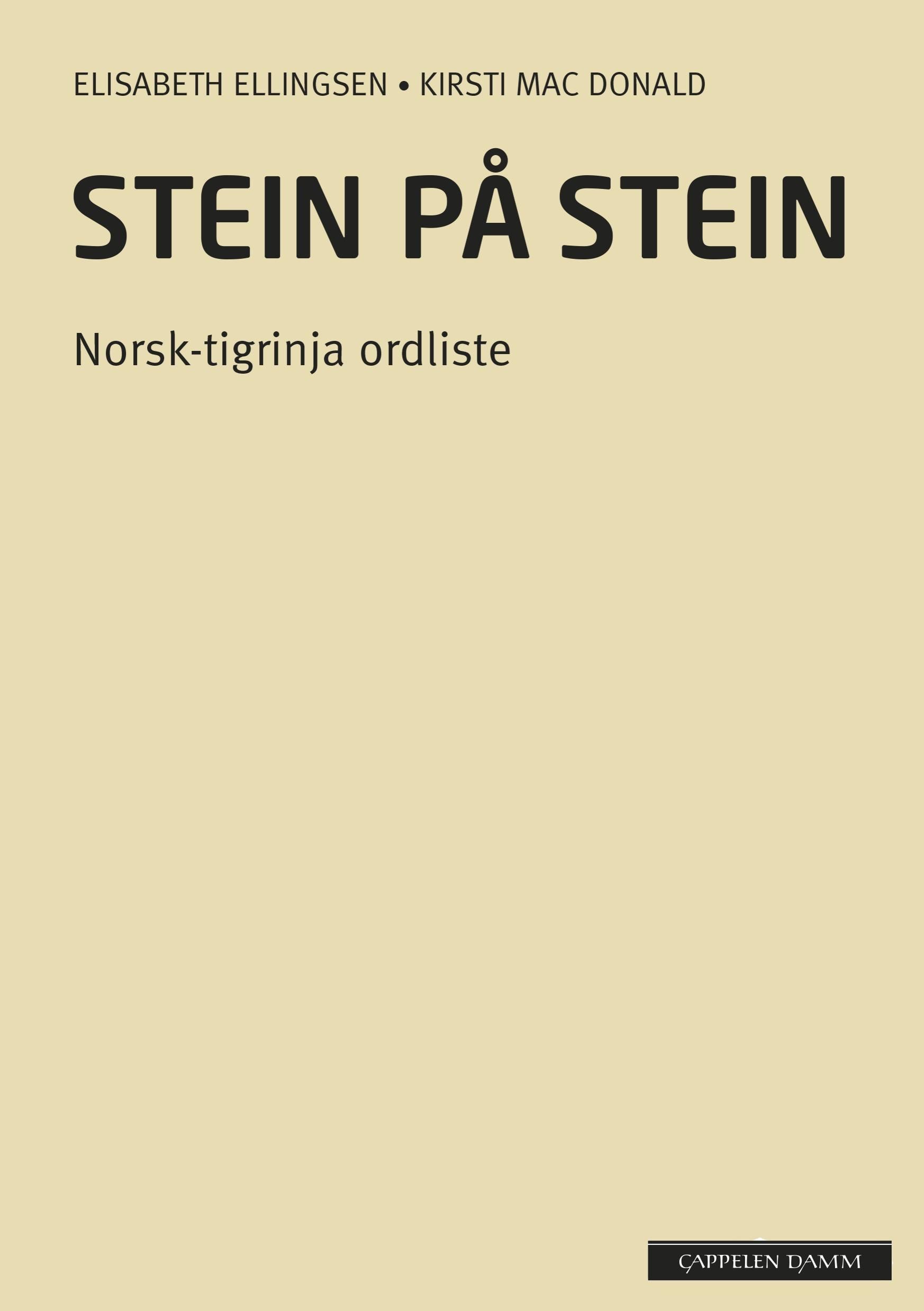 "Stein på stein - norsk-tigrinja ordliste" av Elisabeth Ellingsen