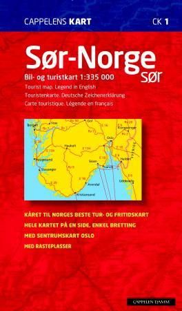 "Sør-Norge sør - bil- og turistkart = tourist map = Touristenkarte = carte touristique" 