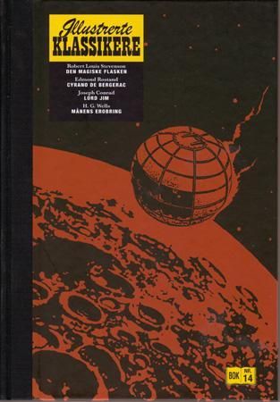 "Den magiske flasken ; Cyrano de Bergerac ; Lord Jim ; Månens erobring" av Robert Louis Stevenson