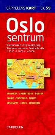 "Oslo sentrum - sentrumskart = city centre map = Stadtplan Zentrum = centre de ville" 