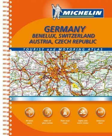 "Deutschland, Benelux, Suisse/Schweiz/Svizzera, Österreich, Ceska Republika - Strassen- und Reiseatlas = toeristische wegenatlas = tourist and motoring atlas = atlas routier et touristique = atlante stradale e turistico = atlas de carreteras y turístico" 