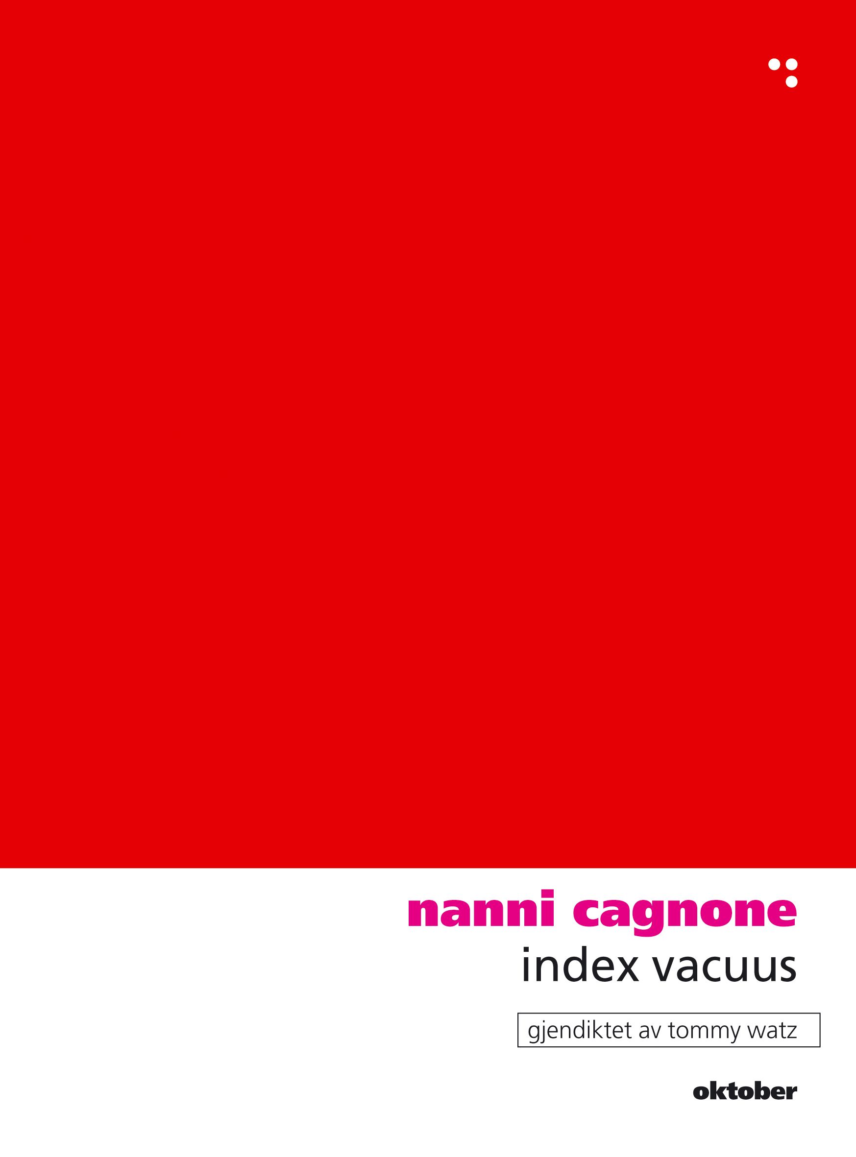 "Index Vacuus" av Nanni Cagnone