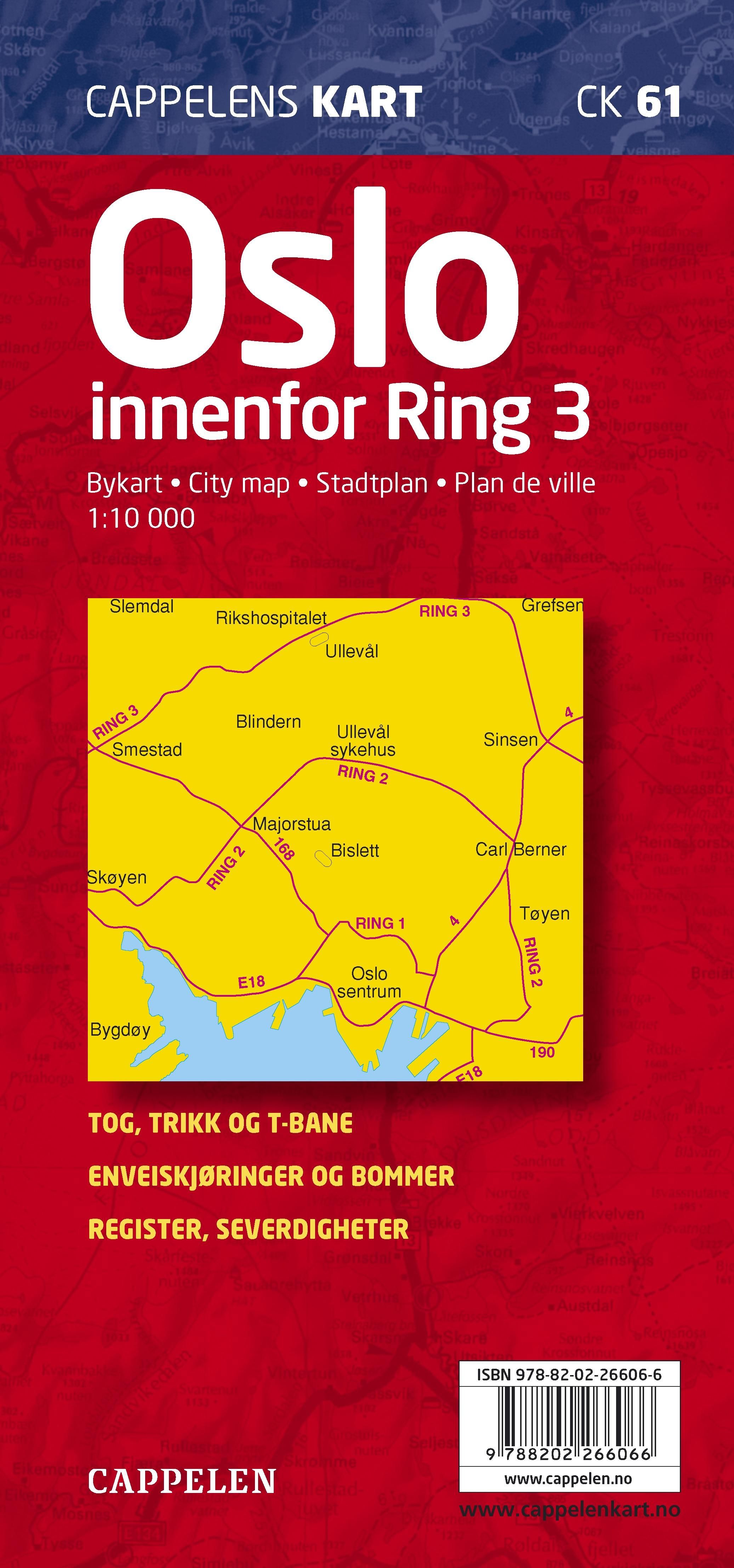 "Oslo - innenfor Ring 3 : bykart = city map = Stadtplan = plan de ville" 