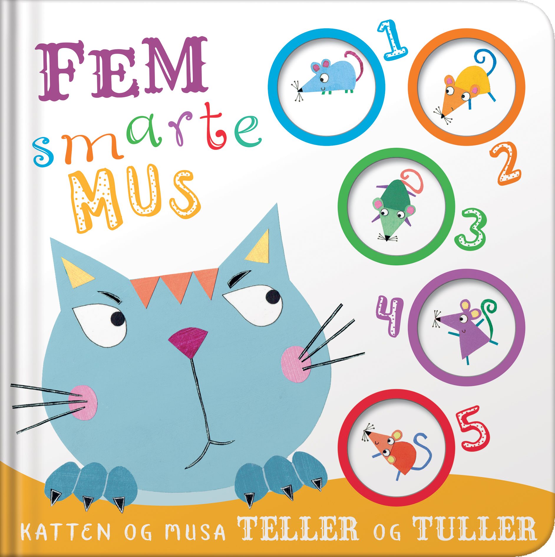 "Fem smarte mus - katten og musa teller og tuller" av Liz Pope