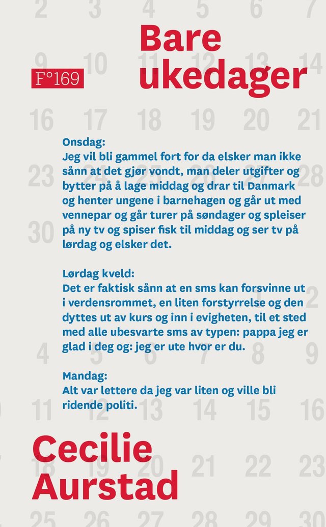 "Bare ukedager" av Cecilie Aurstad