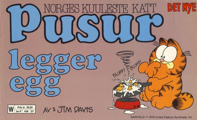 "Pusur legger egg" av Jim Davis