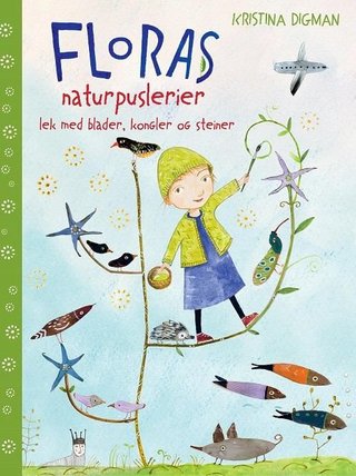 Floras naturpuslerier - lek med blader, kongler og steiner