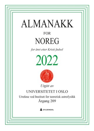 Almanakk for Noreg 2022 - for året etter Kristi fødsel