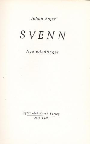 Svenn. Nye erindringer