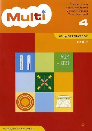 Multi 4 - 4b og oppgavebok : fasit : matematikk for barnetrinnet