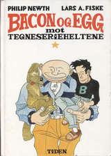 "Bacon og Egg mot Tegneserieheltene" av Philip Newth