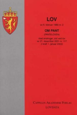 Lov om pant (panteloven) av 8. februar 1980 nr. 2 - med endringer, sist ved lov av 21. desember 2005 nr. 130