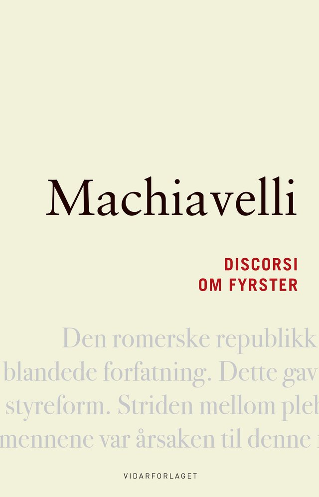 "Discorsi ; Om fyrster" av Niccolò Machiavelli