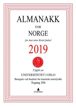 Almanakk for Norge 2019 - for året etter Kristi fødsel