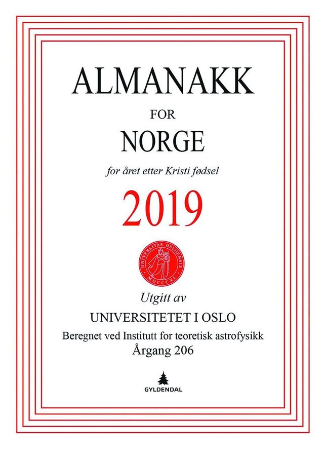 "Almanakk for Norge 2019 - for året etter Kristi fødsel" av Universitetet i Oslo