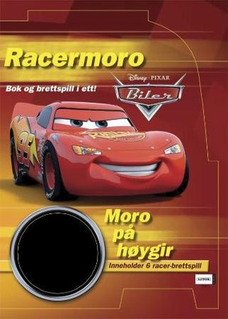 Racermoro. Moro på høygir. Bok og brettspill i ett! En verden av Biler. Inneholder 6 racer-brettspill. 6 spillebrikker. 6 brikkeholdere.