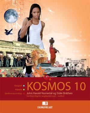 "Kosmos 10 - Elevbok : lettlest : samfunnsfag for ungdomstrinnet : geografi, historie, samfunnskunnskap" av John Harald Nomedal