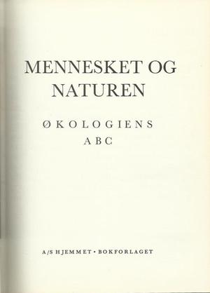 "Mennesket og naturen Økologiens ABC" av Sven-Axel Bengtsson