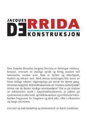 "Dekonstruksjon - klassiske tekster i utvalg" av Jacques Derrida