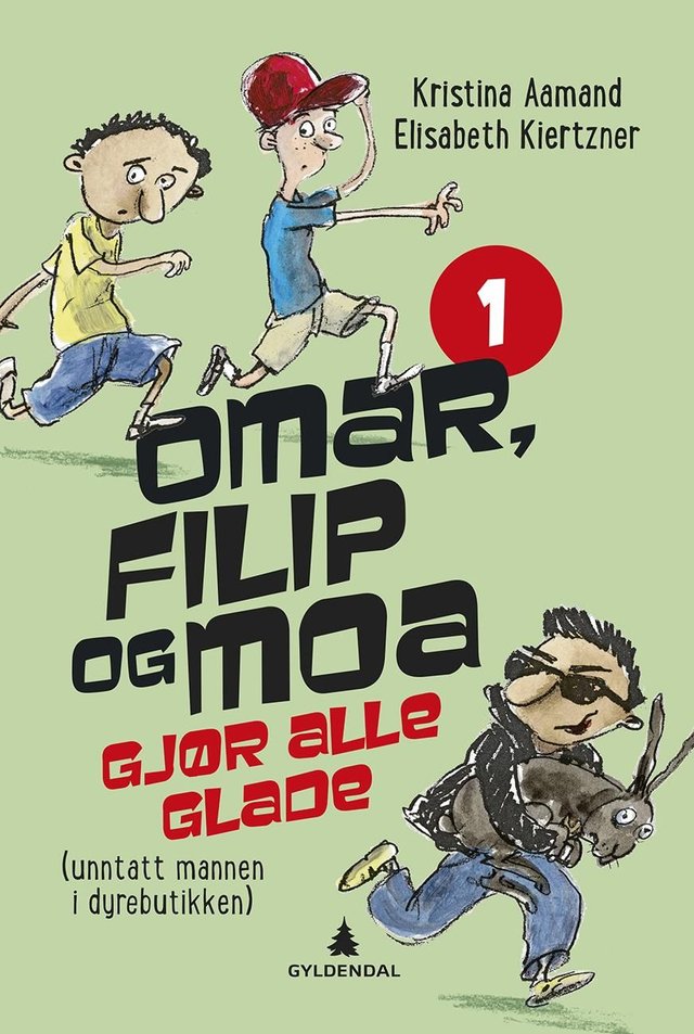 "Omar, Filip og Moa gjør alle glade - (unntatt mannen i dyrebutikken)" av Kristina Aamand