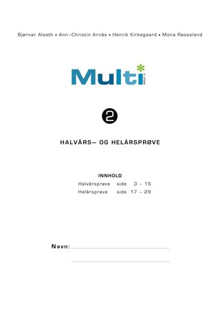Multi 2, 2. utgave. Helårs- og halvårsprøve. Pakke a 15 stk