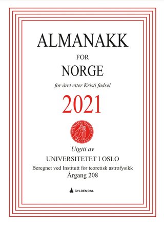 Almanakk for Norge 2021 - for året etter Kristi fødsel