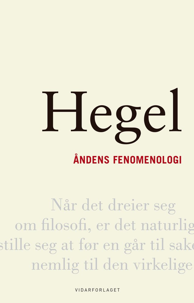 "Åndens fenomenologi" av G.W.F. Hegel