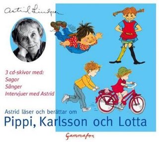 Astrid läser och berättar om Pippi, Karlsson och Lotta