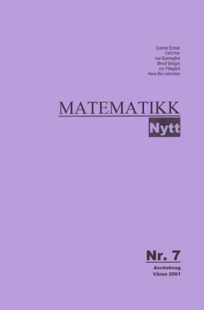 Matematikknytt nr. 7 - våren 2001