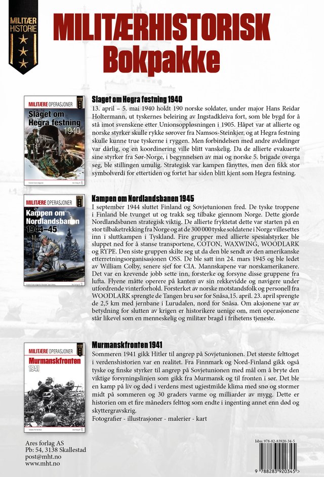 "Militærhistorisk bokpakke" av Frode Lindgjerdet