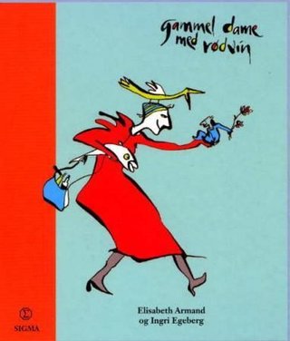 Gammel dame med rødvin