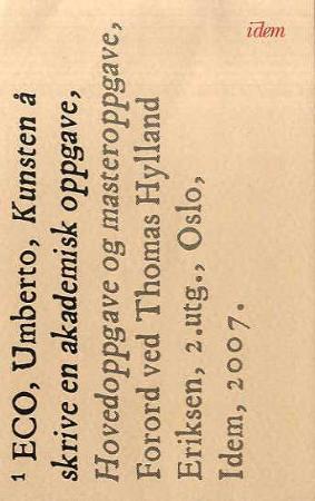 "Kunsten å skrive en akademisk oppgave, hovedoppgave og masteroppgave" av Umberto Eco