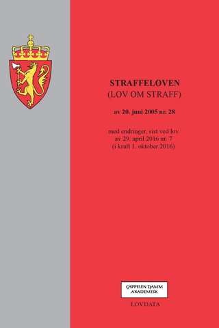 Straffeloven - (lov om straff) av 20. mai 2005 nr.28 : med endringer, sist ved lov av 29. april 2016 nr. 7 (i kraft 1. oktober 2016)