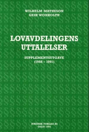 Lovavdelingens uttalelser - supplementsutgave. 1988-1991