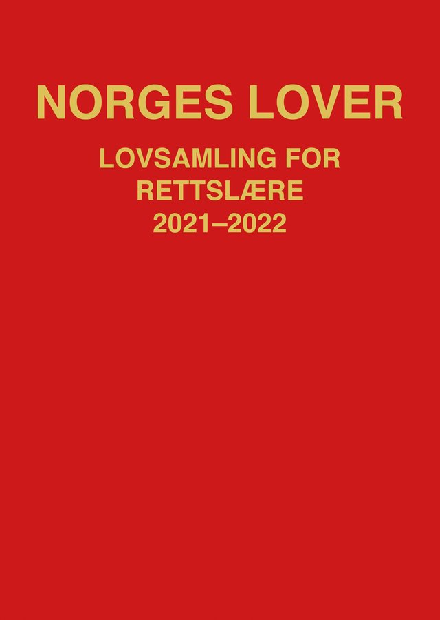 "Norges lover - lovsamling for rettslære 2021-2022" av Norge
