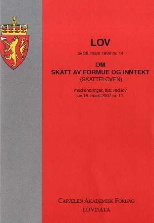 Lov om skatt av formue og inntekt (skatteloven) av 26. mars 1999 nr. 14 - med endringer, sist ved lov av 16. mars 2007 nr. 11