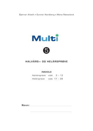Multi 5. Halvårs- og helårsprøve. Pakke á 15 stk.