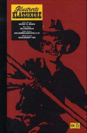 "Reisen til månen ; Gullgraverliv ; Den hemmelighetsfulle øya ; Huckleberry Finn" av Jules Verne