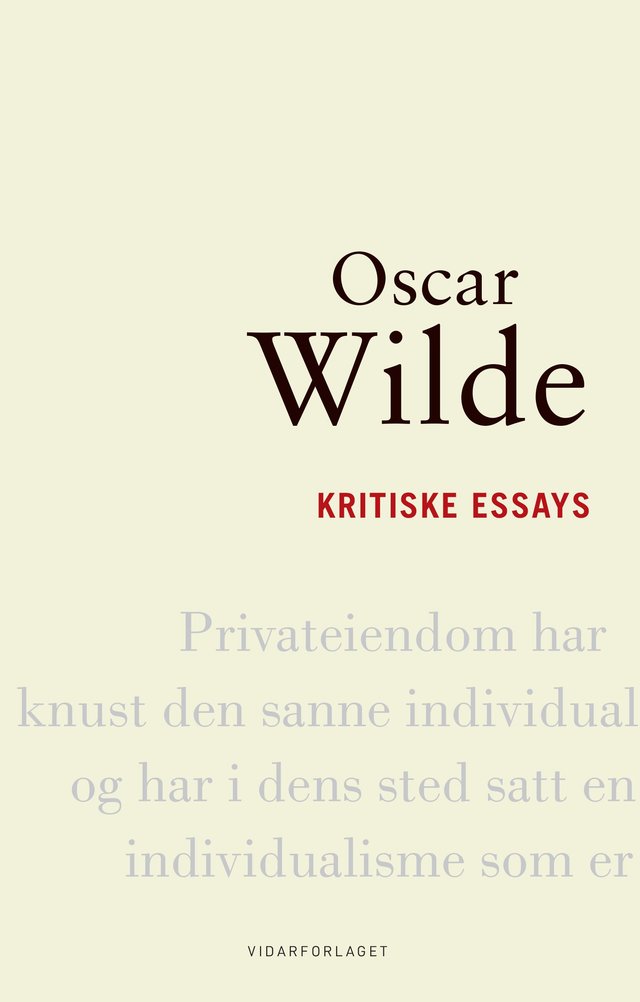"Kritiske essays" av Oscar Wilde