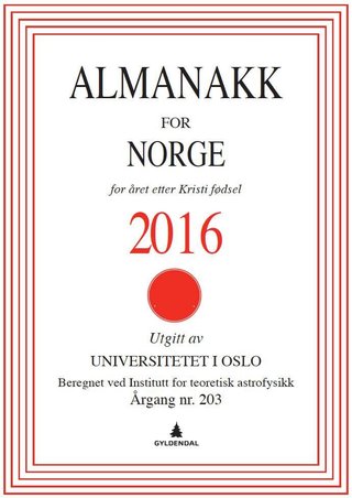 Almanakk for Norge 2016 - for året etter Kristi fødsel