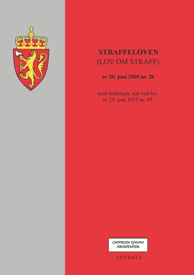 "Straffeloven - (lov om straff) av 20. mai 2005 nr.28 : med endringer, sist ved lov av 19. juni 2015 nr. 65" av Norge