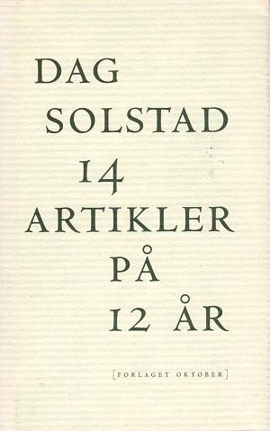 "14 artikler på 12 år" av Dag Solstad