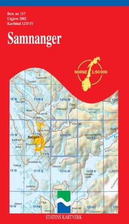 "Samnanger" av Statens kartverk. Landkartdivisjonen