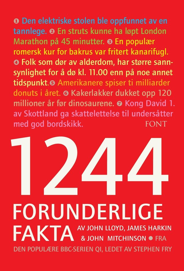"1244 forunderlige fakta" av John Lloyd