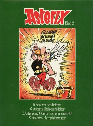 "Asterix hos britene ; Asterix i keiserens klær ; Asterix og Obelix - romernes skrekk ; Asterix - olympisk mester" av René Goscinny