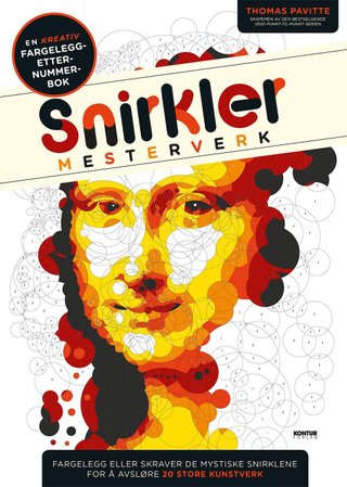 "Snirkler mesterverk : en fargelegg-etter-nummer-bok" av Thomas Pavitte